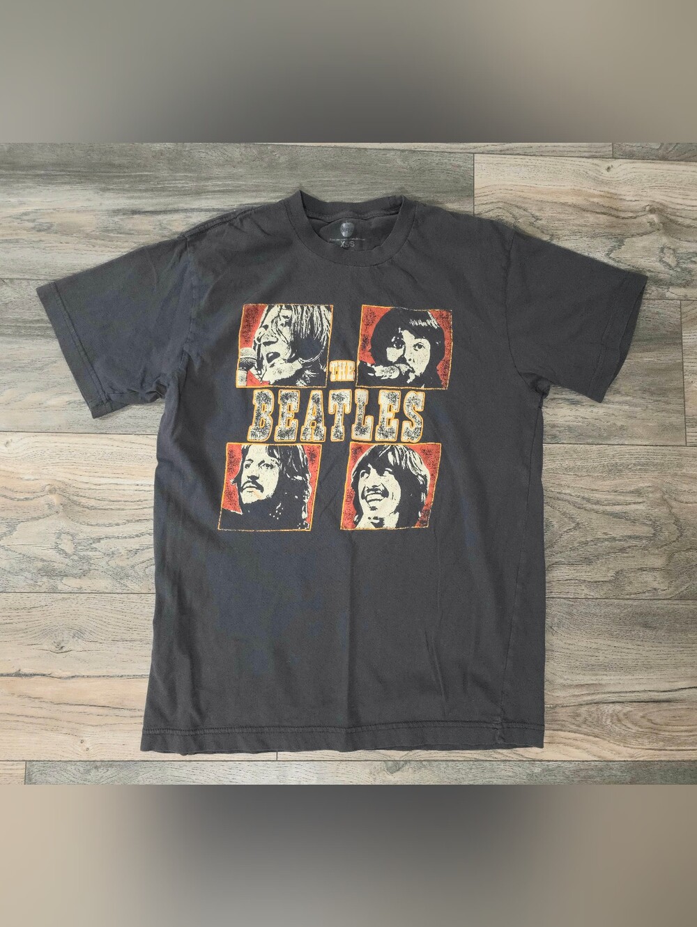 The Beatles Licensed Merch-Black Graphic Band Tee-Unisex